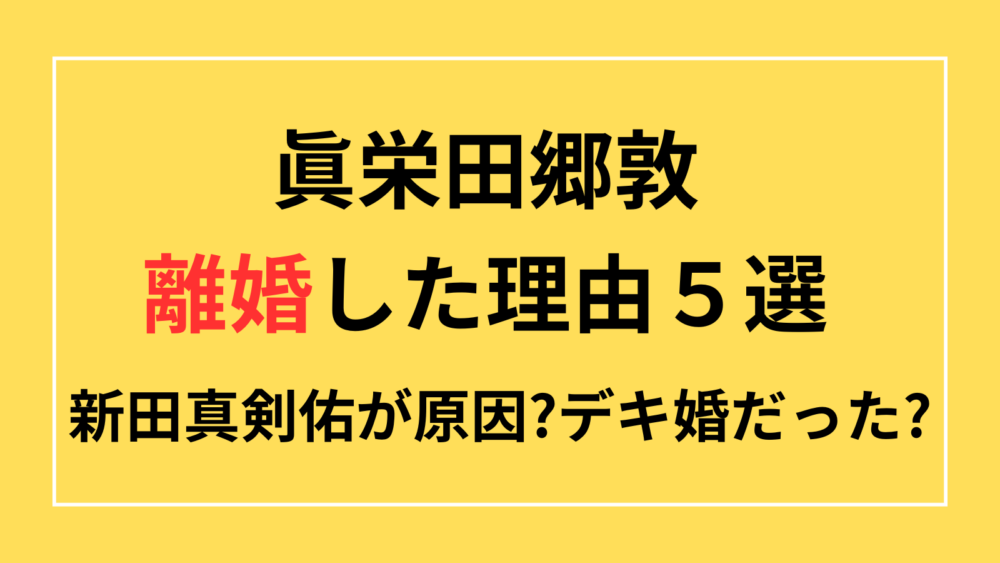 眞栄田郷敦　離婚　理由　原因　新田真剣佑が原因?デキ婚だった?