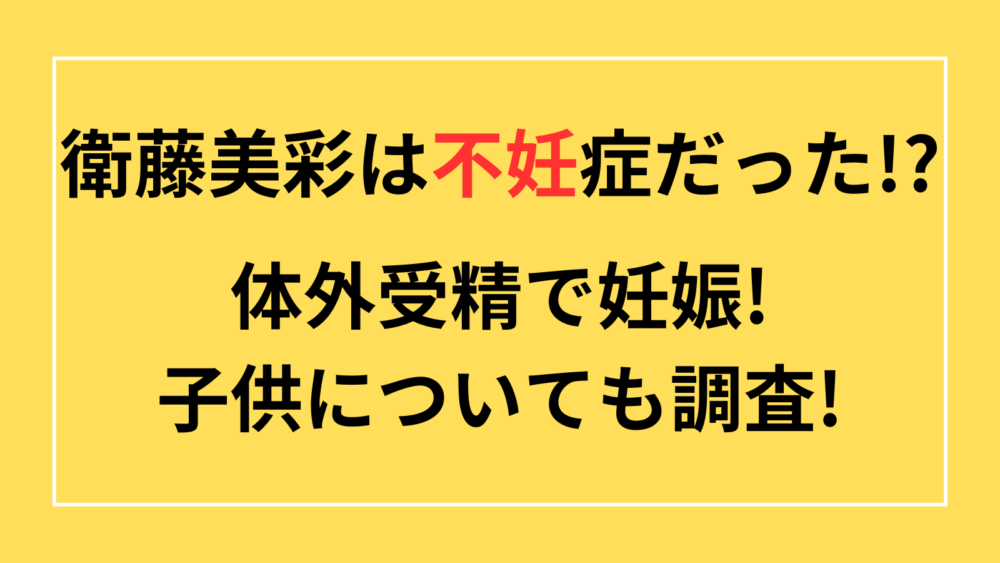 衛藤美彩　不妊　体外　子供