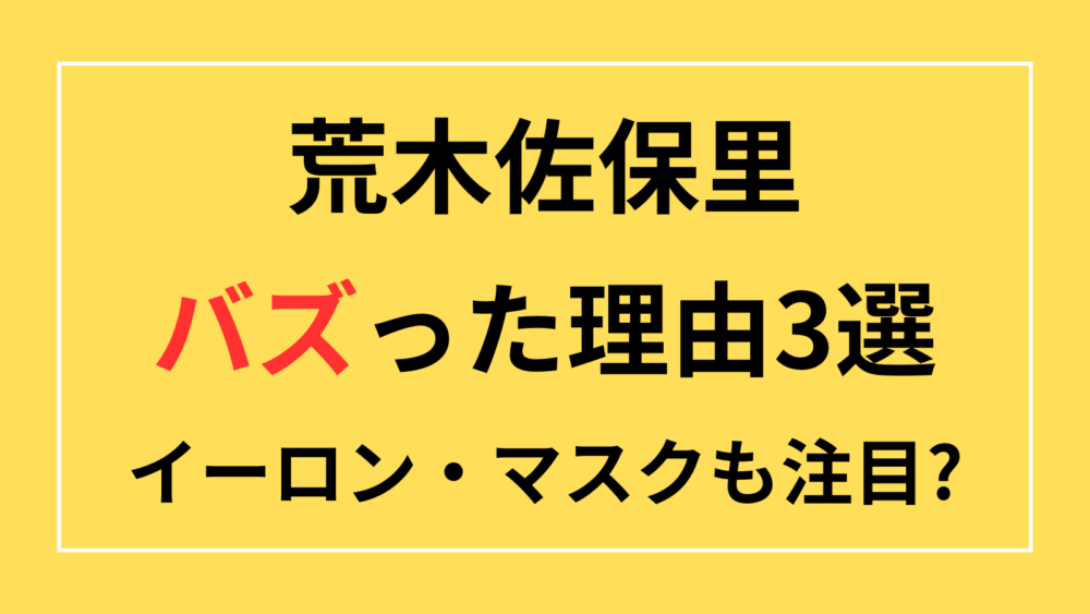 荒木佐保里　バズ　なぜ　理由　イーロン・マスク　ミーム　SAO　英語